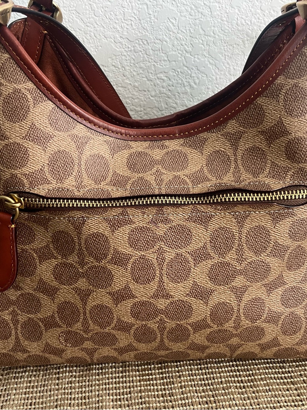 COACH Lori Shoulder Bag Signature Canvas C4825 Tan Rust New Without Tags - Picture 15 of 16